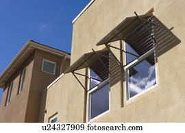 Exterior Shot of Contemporary Stucco Condominiums/Homes