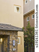 Exterior Shot of Entrance to Contemporary Home/Condominium