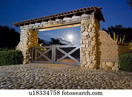 Front Gate to Spanish Style Driveway