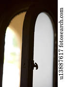 Detail of arched window opened.