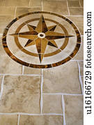 Marble floor with star shape in affluent home