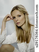 portrett, av, woman.