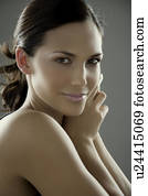 retrato, de, un, mujer