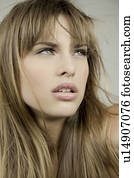 retrato, de, un, mujer