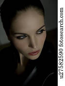 retrato, de, un, mujer