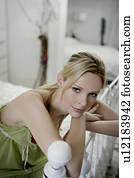 portrett, av, woman.