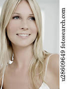 portrett, av, woman.