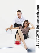 Happy, relaxed couple at home Happy, relaxed couple at home