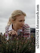 portrett, av, ei, woman.