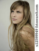 portré, közül, egy, nő