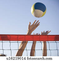 um, jogo, de, voleibol praia