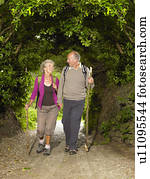 Senior couple hiking