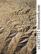 Aerial view of mountainous terrain in southwest