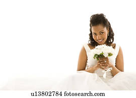 Bride on white background