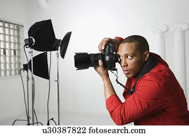 Photographing in studio