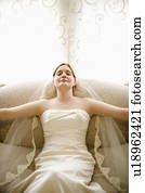 noiva, em, tranqüilo, estado