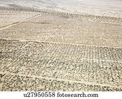 Remote California desert with grid pattern