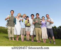 Happy group of young people