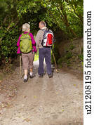 Senior couple hiking