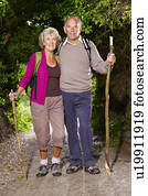 Senior couple hiking