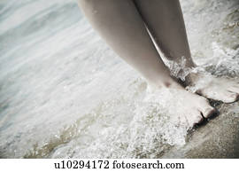 Barefoot on the beach