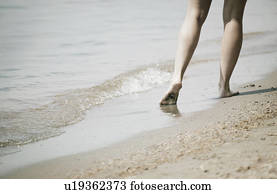 Barefoot on the beach