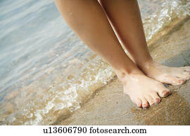 Barefoot on the beach