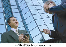 homens negócios, programa, reunião