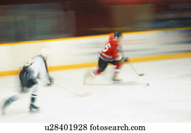 hóquei, jogo, em, progresso