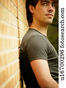 Man with black t-shirt