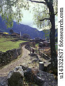 Rural landscape in mountainous region