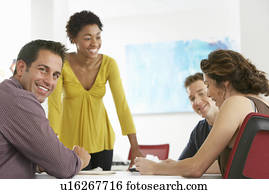 Business colleagues in office meeting