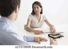 Business man and woman in meeting