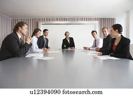 Businesspeople in Conference Room During Meeting