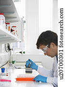 Lab Worker Processing Vials