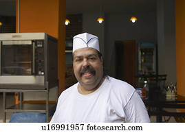 cozinheiro, em, cozinha comercial