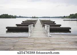 Jetty in lake absence