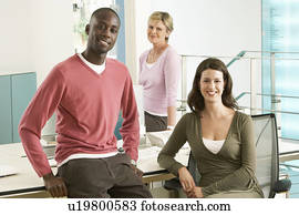 Small group of office workers, portrait