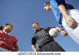 árbitro, e, jogadores futebol