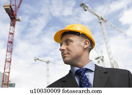 executivo, gerente, ligado, um, predios, local.