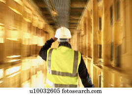 trabalhador construção, andar