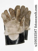 Cutout of work gloves