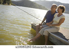 par maduro, por, pesca lago