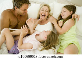 família, casa, em, quarto