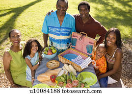 família, e, avós, parque