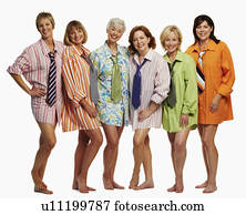 Portrait of a group of mature women standing together and smiling Stock