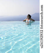 Woman in swimming pool
