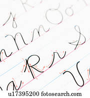 終わり の 筆記体 手書き 練習 Page ストックイメージ U Fotosearch