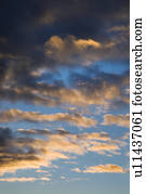 Colorful cumulus clouds in sky