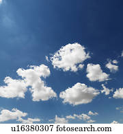 Cumulus cloud formation in blue sky.